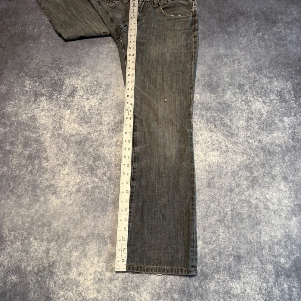 Y2K Guess Jayce Slim Bootcut Jeans Mens 29x30 Gray Distressed Denim